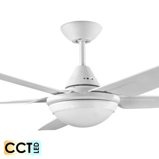 Deka Randle 130cm White Plastic Indoor/Outdoor Ceiling Fan & CCT LED