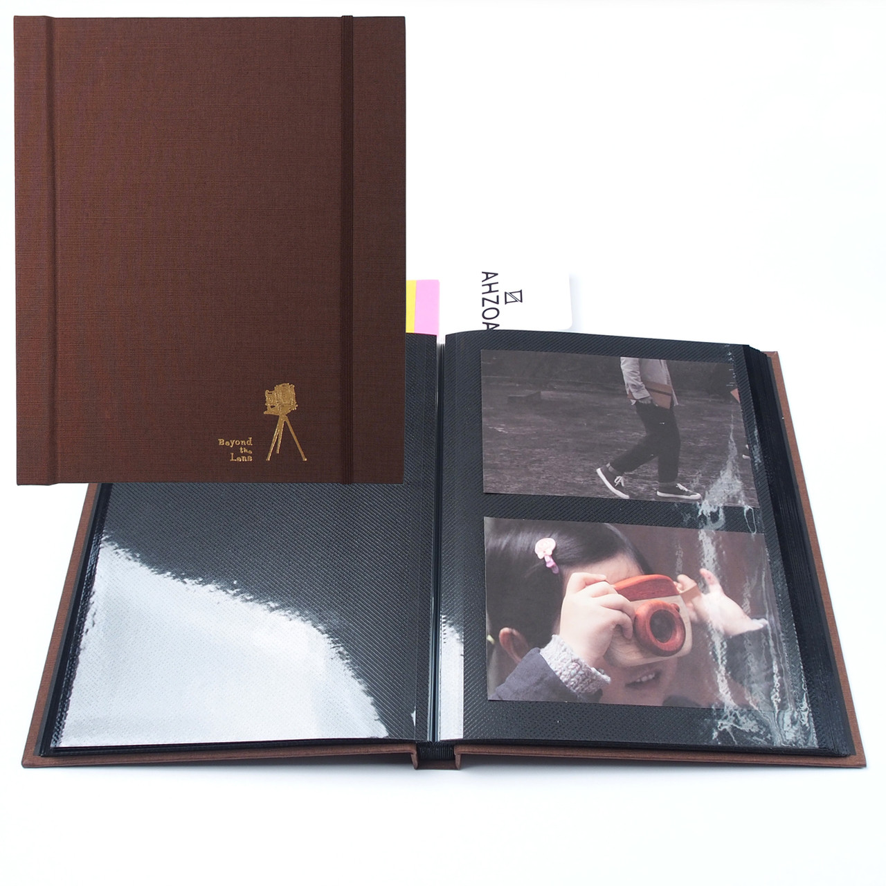 Self-adhesive Photo Album With 5 Colors Sticky Flags(chocolate