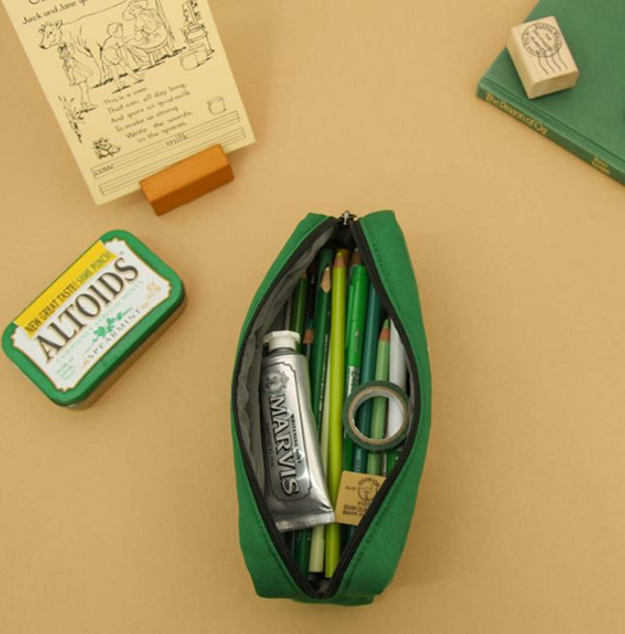 Slim Pencil Case(Green) - AHZOA