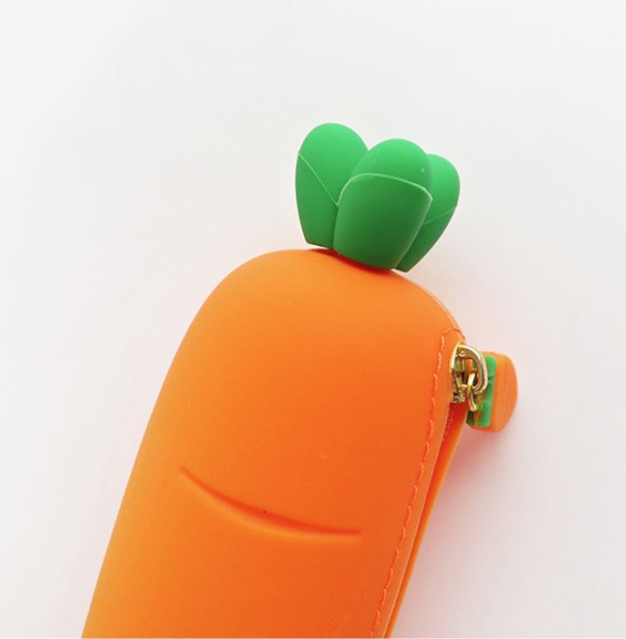 Vorra Fashion Carrot Vegetables and Fruits Shape Silicone Pencil  Bag Vegetables and Fruits Shape Carrot, Carrot Makeup bag, carrot pencil  case, pencil pouch, pen pouch, wallet Art Polyester Pencil Box 