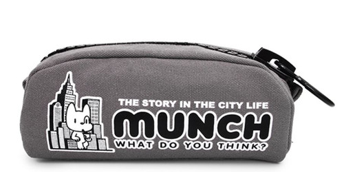 Munch King Zipper Pencil Pouch(Gray)