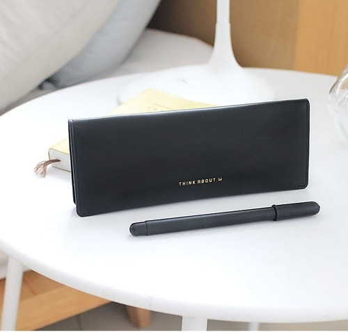 Two Side Flat Pencil Case(Black)