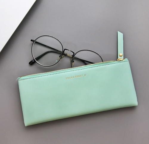 Line Flat Pencil Case(Mint)