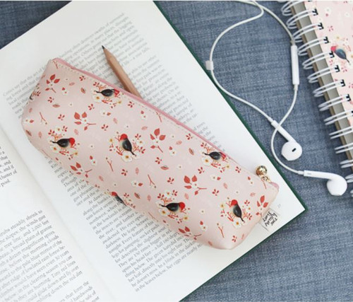 Willow Story Pattern Pencil Pouch(pink)