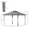 Outsunny 4 x 4m Outdoor Pop-Up Canopy Tent Gazebo Adjustable Legs