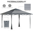 Outsunny 4 x 4m Outdoor Pop-Up Canopy Tent Gazebo Adjustable Legs