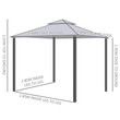 Outsunny 3 x 3 m Gazebo Garden Outdoor 2-Tier Roof Marquee Party Tent Grey