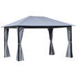 Outsunny 4 x 3(m) Outdoor Gazebo Canopy Pavilion W/ Curtains Netting Sidewalls