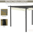 Outsunny 4 x 3(m) Aluminum Pergola Gazebo Garden Shelter w/ Retractable Roof