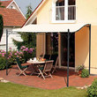 Outsunny 3x3m Black/Cream Wall-Mounted Porch Canopy