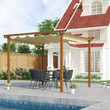 3x3M Pergola With Retractable Roof Khaki