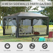4x3m Steel Frame Mesh Gazebo Grey