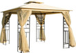 3m x 3m Double Roof Gazebo With Netting Solid Steel Frame