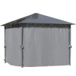 Outsunny 3x3 Hardtop Gazebo With Polycarbonate Roof