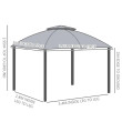 Outsunny 3.7m x 3m Metal Gazebo