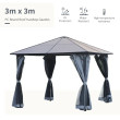 Hardtop Metal Frame Gazebo 3x3M