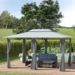 4x3M Steel Frame Gazebo With Sidewalls Grey
