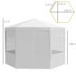 Outsunny 4m Hexagon Gazebo White