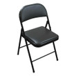 Black Leather Folding Chair