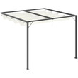 Outsunny 3x3m Wall-Mounted Pergola Gazebo With Retractable Canopy