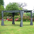 Outsunny 3.6 x 3 Retractable Pergola Dark Grey Aluminium Frame