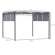 3x3 Pergola Retractable Dark Grey Outdoor Shade