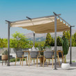 Outsunny Retractable Metal Pergola Beige 3 x 3 M