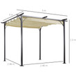 Outsunny Retractable Metal Pergola Beige 3 x 3 M