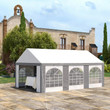 Outsunny 6x4m Galvanised Marquee With Windows And Doors
