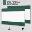 Green 3 x 2m Outsunny Pergola Side Panels (Set of 2)