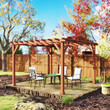 Outsunny Wooden Pergola 3.3 x 3.3 m Garden Shelter