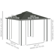Premium 3m x 3m Double Roof Steel Garden Gazebo - Elegant Grey Design