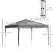 3m x 3m Pop-Up Gazebo - Instant Party Shelter with Carry Bag, Grey