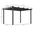 3m x 4m Premium Aluminum Pergola with Retractable Roof - Dark Grey