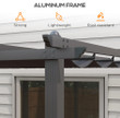 3m x 4m Premium Aluminum Pergola with Retractable Roof - Dark Grey