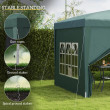 3x3M Gazebo With Sides Pop Up Blue/Black/Green