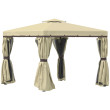 Outsunny 3x3m Gazebo With Water Repellent Roof And Mosquito Netting