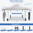 Rolling Pop-up Gazebo 3x3m Adjustable Dual Awnings And Height
