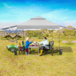 Rolling Pop-up Gazebo 3x3m Adjustable Dual Awnings And Height