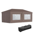 3×6 Gazebo With Sides White/Brown