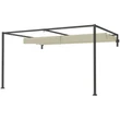 3 x 4m Steel Pergola with Retractable Canopy – Khaki