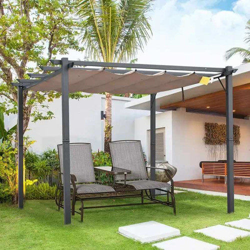 Outsunny 3x3m Aluminium Pergola: Garden Canopy & BBQ Shelter