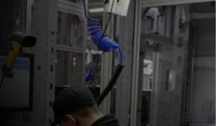 Manufacturing &mdash; machinery on an active production floor