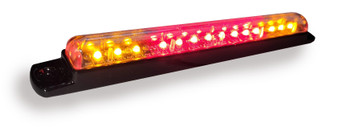 6" Red/Amber [with Turn Signals] LED Light Bar with Black Casing and Clear 'Euro' Lens
