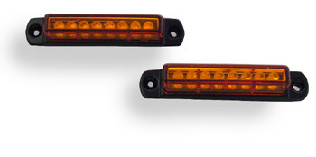 3" Pair (2) Amber LED Light Bar with Black Casing and Amber Lens