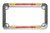 Chrome Classic Dual LED License Plate Frame with Integrated Turn Signals & Clear 'Euro' Lens