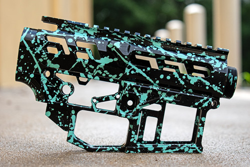 SR-15 Skeletonized Receiver Set Splash [BLACK/ROBINS EGG]