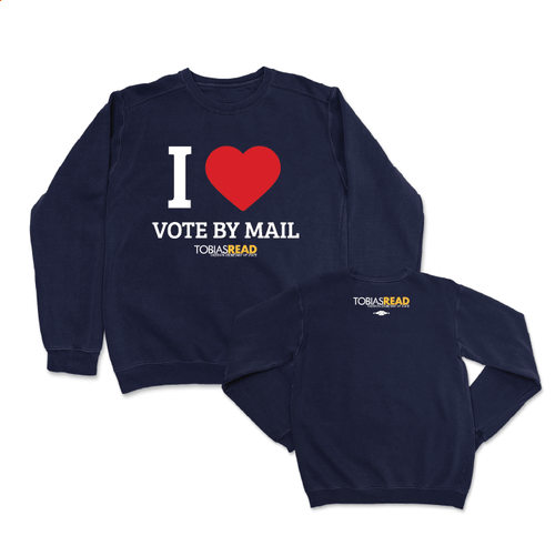 I Heart Vote By Mail (Navy Crewneck Sweater)