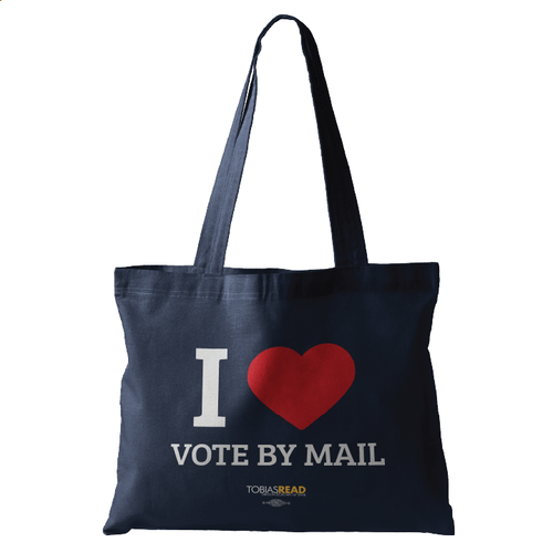 I Heart Vote By Mail (Navy Canvas Tote)
