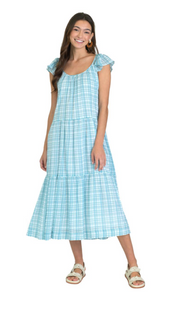 Milly Dress, Country Plaid Baby Blue